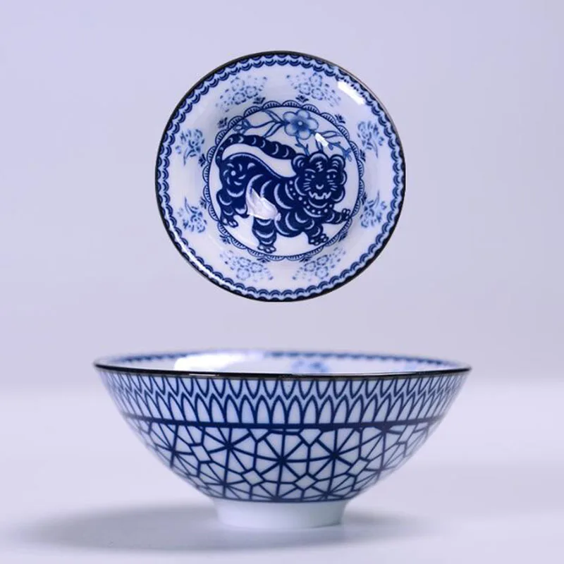 2 шт./компл. чайная чашка из голубого и белого фарфора Ретро Китайский стиль чаша