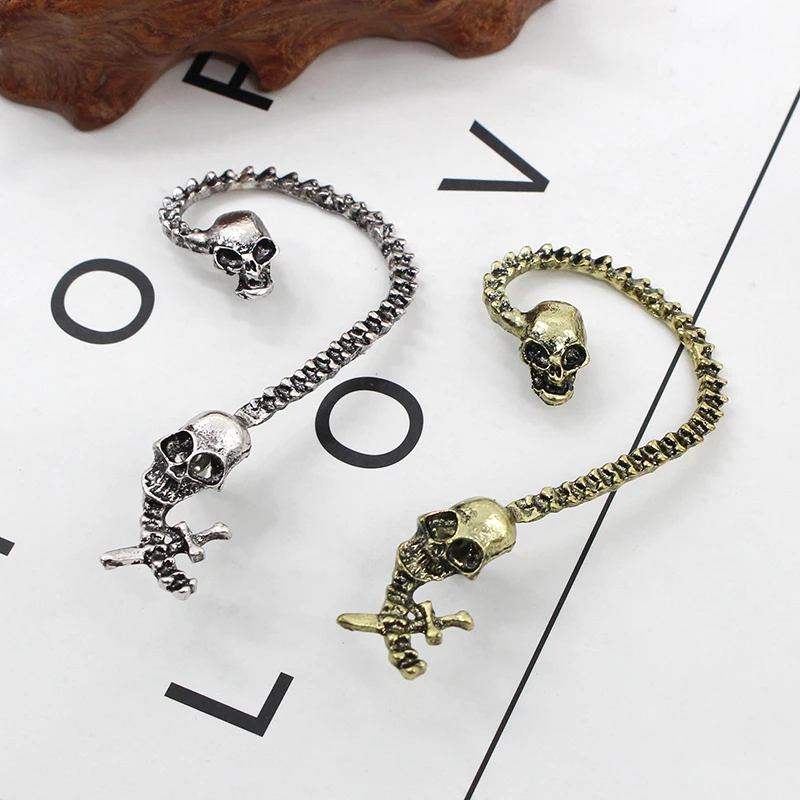 Новейшие Модные Панк Череп Скелет Серьги для Для женщин подарок 2 Цвет Мода череп