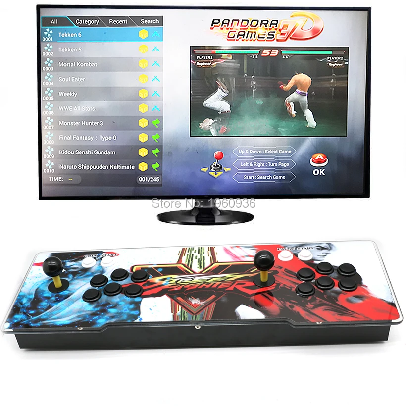 F Pandora 3D игровой рокер консоль аркадная игровая консоль 2323/2248 в 1 игровая доска MAME Джойстик контроллер может добавить больше игр - Цвет: F