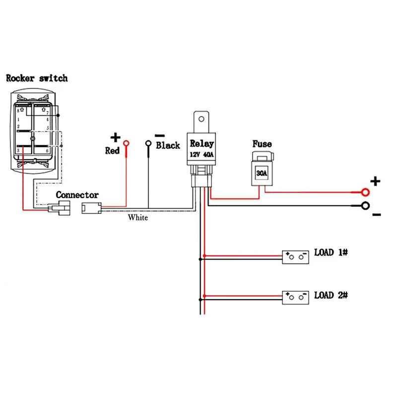 CARCHET 18AWG Авто кабельный жгут Комплект с 40A12V вкл/выкл реле лезвие предохранитель для 72 Вт-300 Вт 2 светодиодный свет бар противотуманная фара