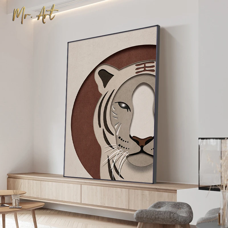 

Brown Tiger Canvas Print Modern Home Decor Animal Wall Art Painting for Living Room Nordic Decoration Picture Decorative Poster
