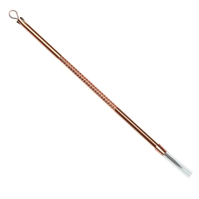 4Pcs Rose Gold Stainless Steel Acne Blackhead Remover Needles Pimple Extractor 667D