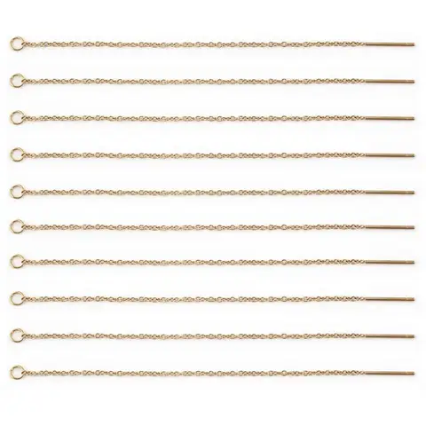 Цепочки для сережек из нержавеющей стали, золотые, 10 шт.