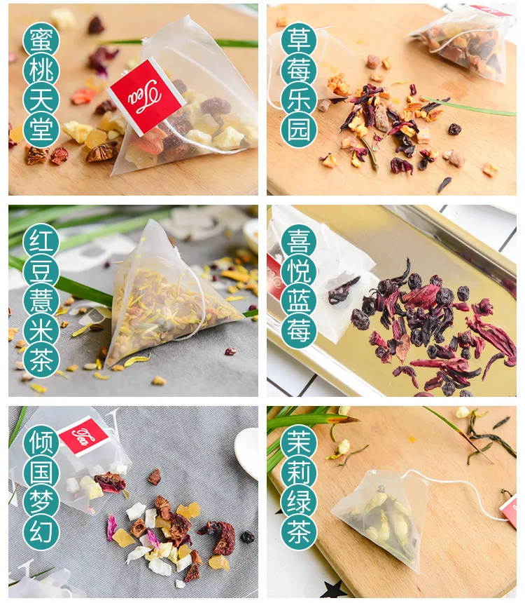 Чайный пакетик треугольный с цветами Улун и фруктами черный для похудения | Дом