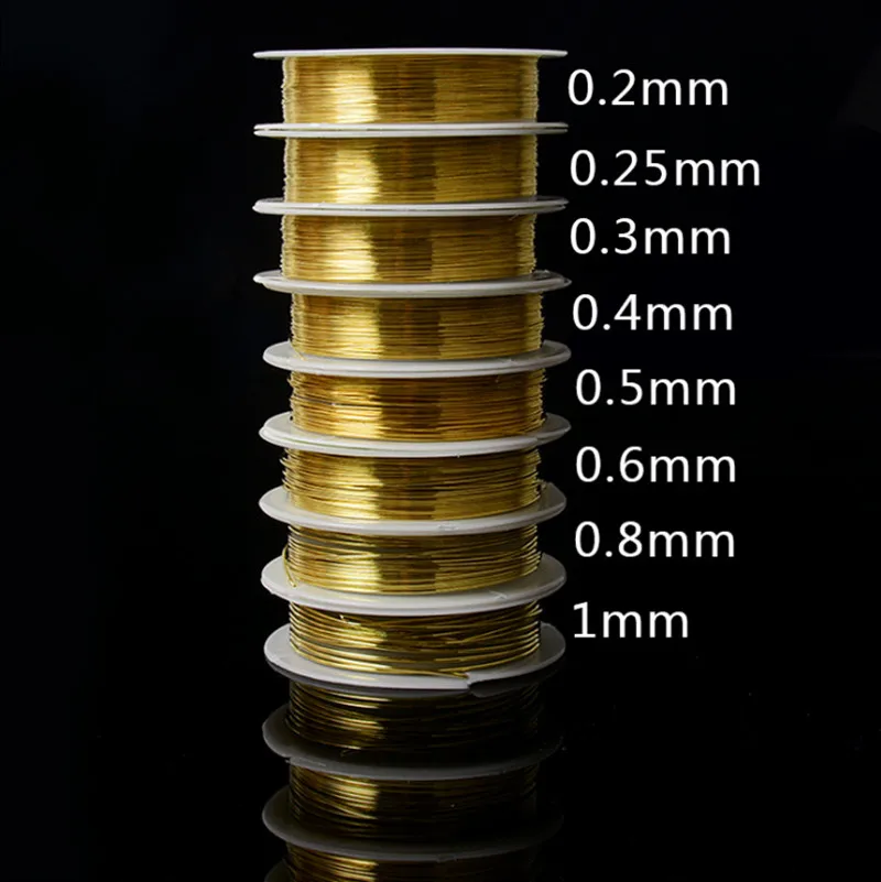 

0.2-1mm Rhodium/Gold/Red Copper Wire for Bracelet Necklace DIY Colorfast Beading Wire Jewelry Cord String for Craft Making