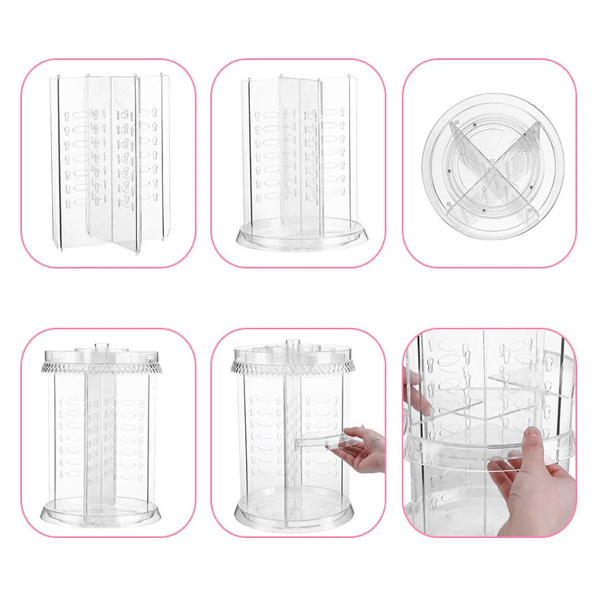 360 градусов 4 слоя вращения прозрачный акриловый ящик для хранения косметики