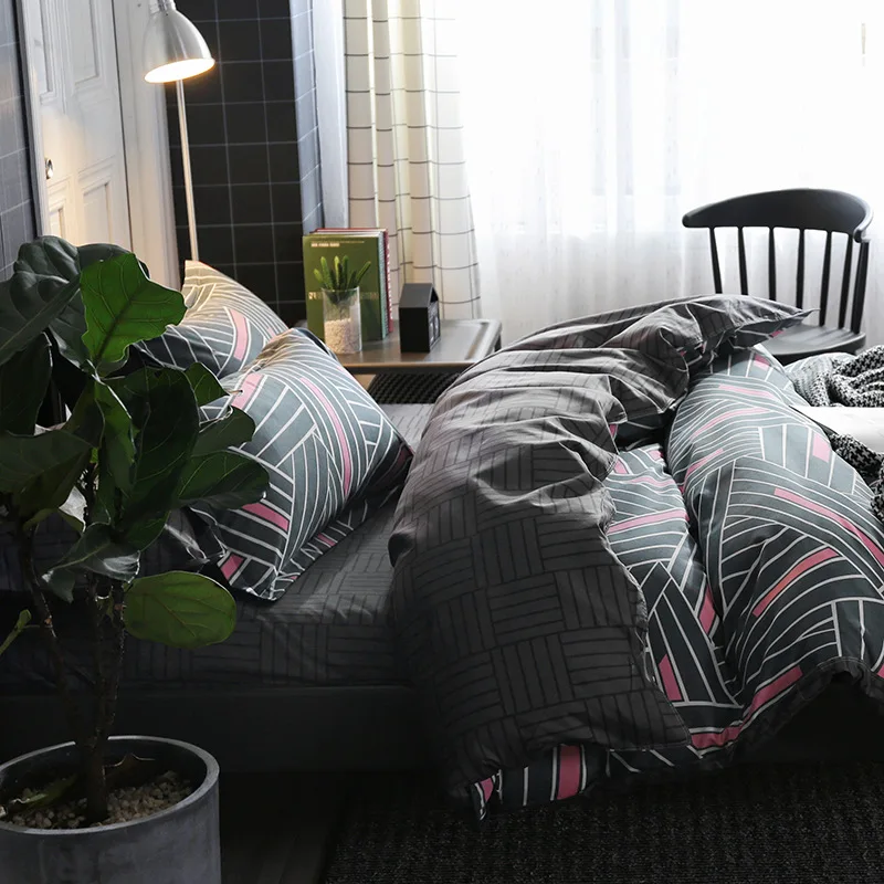 Роскошный комплект постельного белья с цветочным принтом пододеяльник