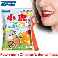 fawnmum childrens dental floss 100pcs teeth cleaning dental thread child oral hygiene childrens dental floss stick toothpicks