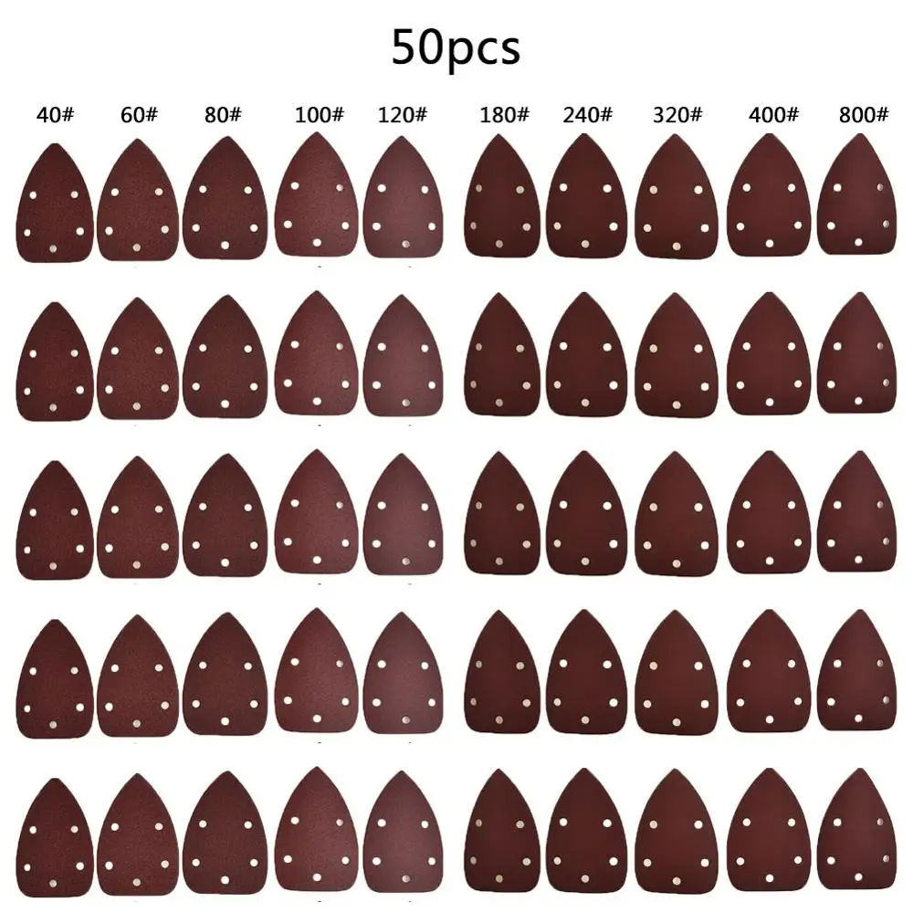 

50pcs Set 140 * 90mm Mouse Detail Sander Sandpaper Sanding Paper Hook And Loop Abrasive Woodworking Tools
