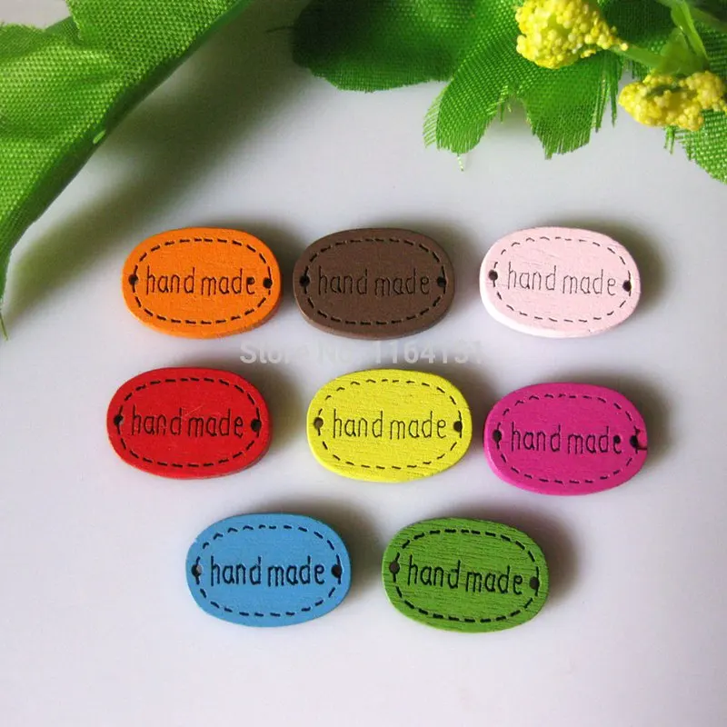 60 шт./упак. Mix 2 отверстия ручная работа свободное шитье под дерево овальная лампа