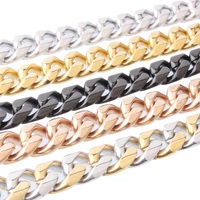 101315mm multi colors metal stainless steel miami cuban curb chain mens womens necklace or bracelet unisexs jewelry 7 40inch