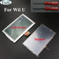 yuxi touch screen digitizer with cross y type tools glass lcd screen fit for nintend for wii u for wiiu gamepad repair parts