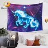 BlessLiving Galaxy Blue Unicorn Tapestry Sparkling Star Home Decor Wall Hanging for Living Room Universe Psychedelic Bed Sheet 1