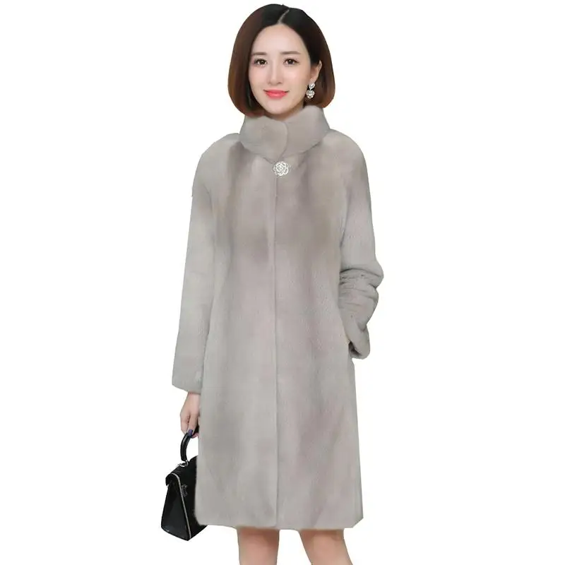 

Mink Parka Coat Female Mink Fur Coats Medium Long Warm Winter New Female Fashion Fur Coats Women Overcoat Winter Coat Women