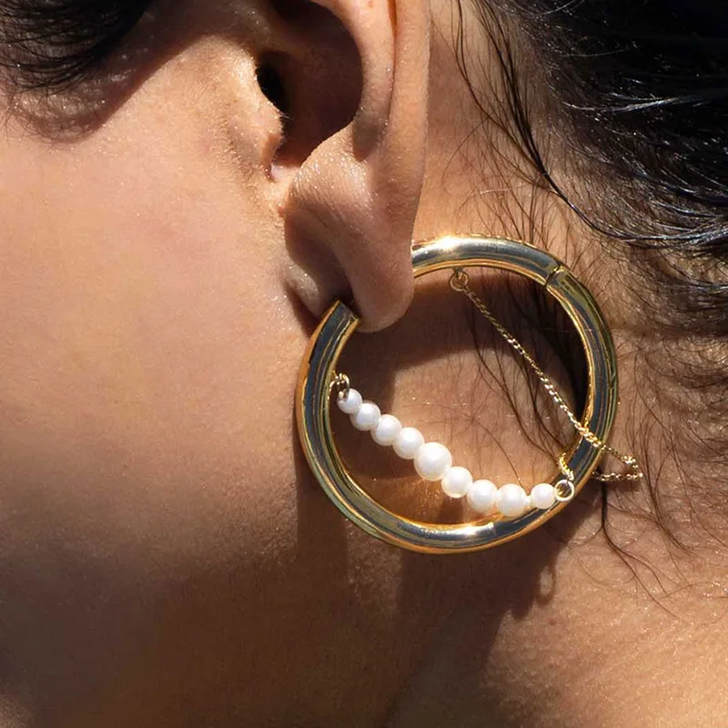 Шерстяные пальто для темпераментных Кольцо Серьги преувеличенная