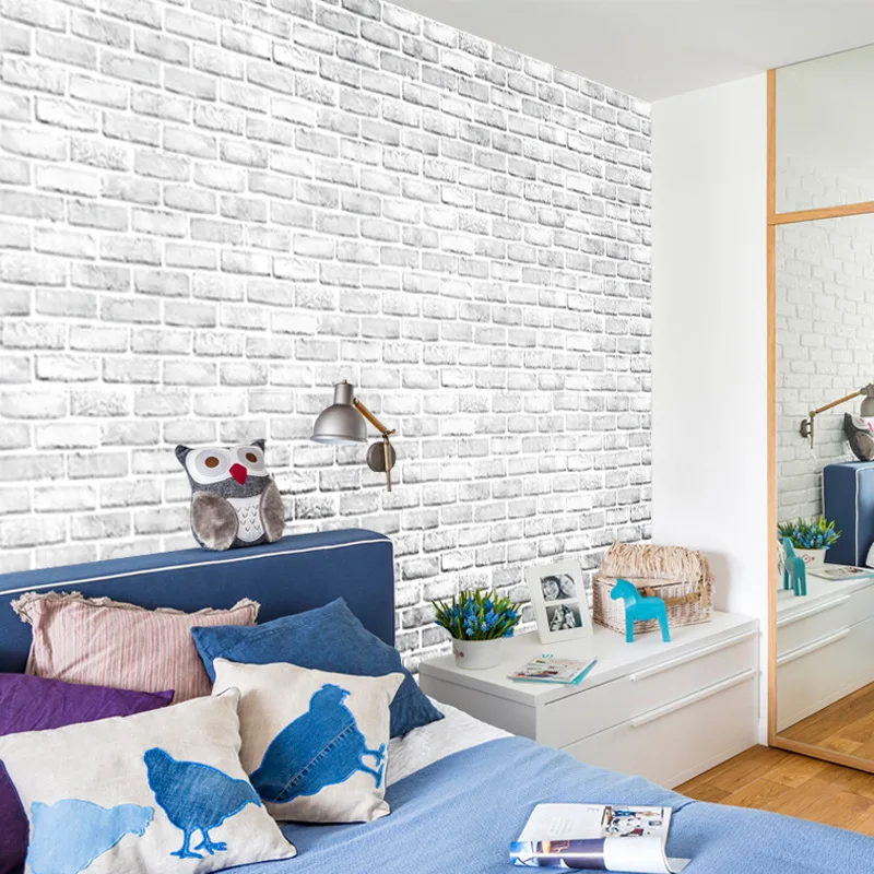 

Wallpaper white brick wallpaper living room bedroom cabinet dining room bedroom background adhesive wallpaper
