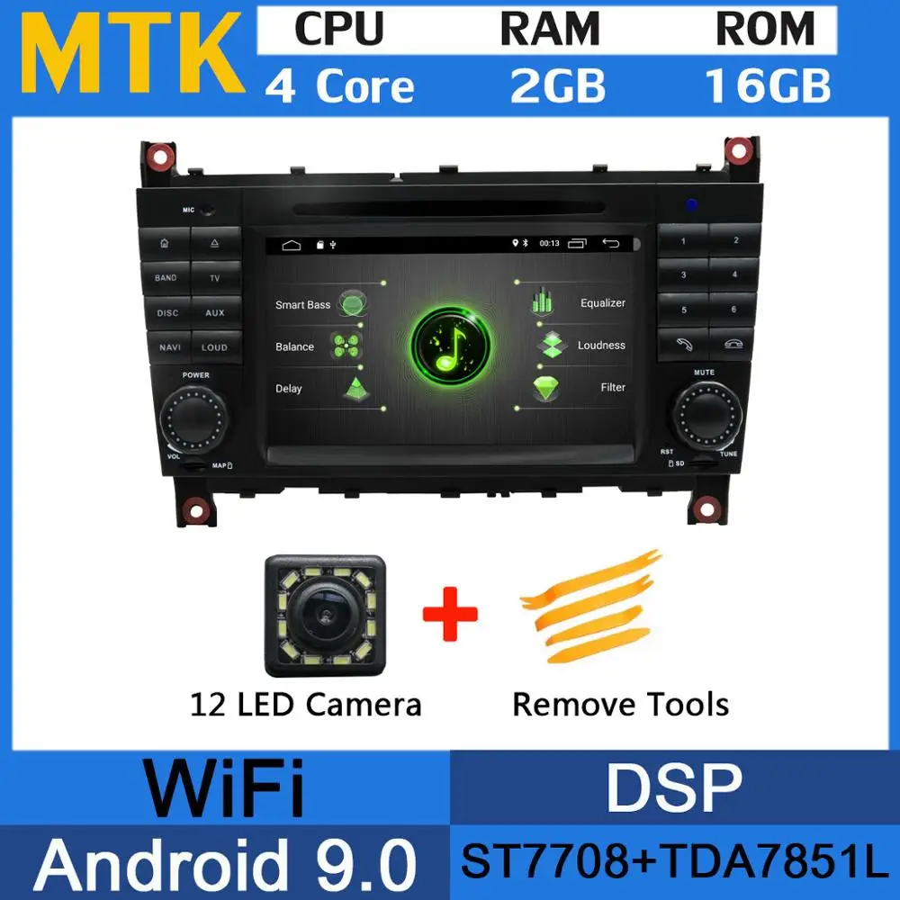 MTK Восьмиядерный 4 Гб ОЗУ Android 9,0 автомобильный DVD для Mercedes Benz C Class W203 C180 C200 C220 C230 C240 C250 C270 C280 C300 C320 автомобильный DSP - Цвет: MTK