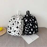 cow milk print canvas backpack women students girls daily casual bag large capacity shoulder school bag 2021 fashion popular