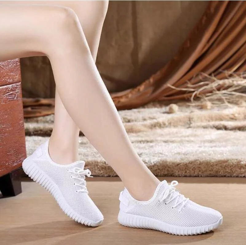 

Summer Women's White Mesh Sneakers Plus Size 41 Woman Summer Vulcanized Shoes Female Breathable Anti-Odor Casual Sport Shoes