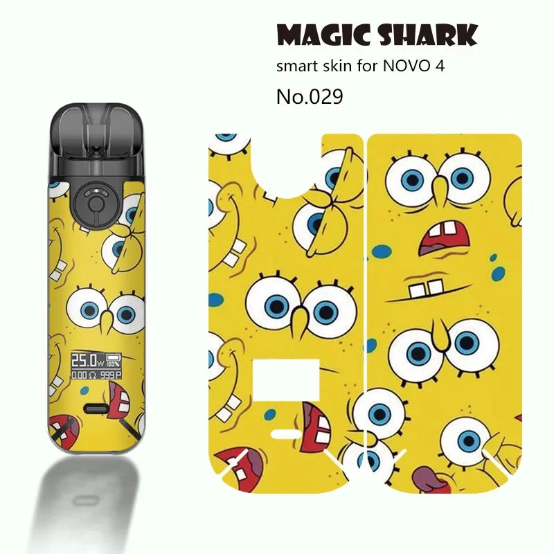 Чехол с лентой Magic Shark для Novo 4 наклейка Smok Novo4 мультяшный деревянный принт лист