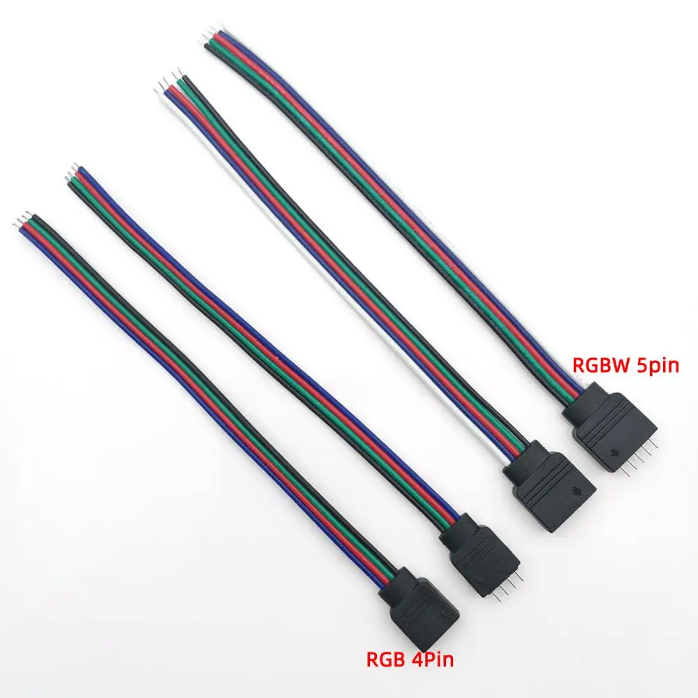 5 шт./лот 4pin 5pin светодиодный RGB/RGBW Разъем соединительный кабель Провода для 5050