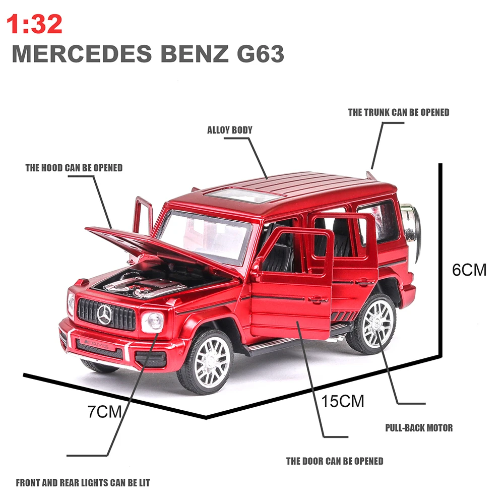 1:32 G63 автомобилей горячего колеса Модель автомобиля металлический корпус двери