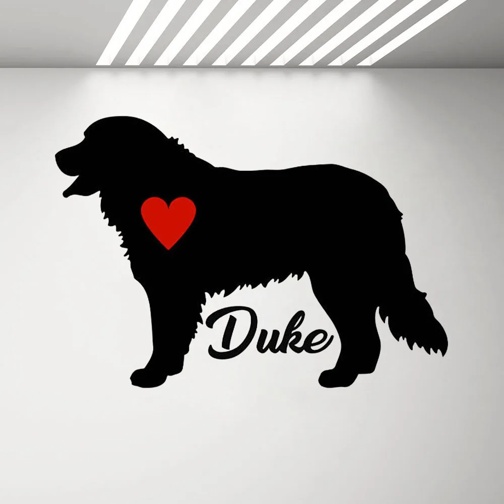 Бернская горная Наклейка на стену заказ стикер с именем собаки