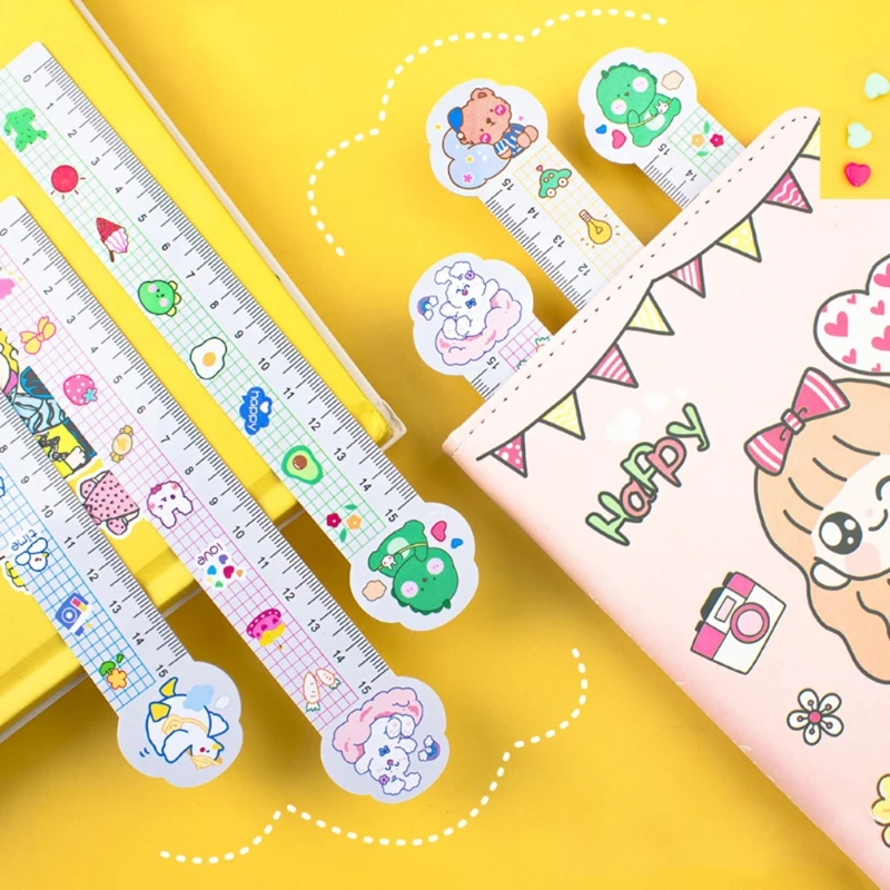 

2 Pcs/Pack Cute Magnetic Ruler Very Flexible Cartoon Bookmark Ideal for Boys Girls New Year Party Suppiles Type Drop shipping