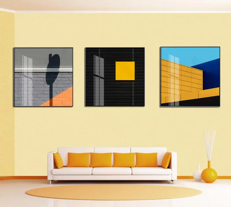 Квадратный Декор живопись Современная архитектура красочная Картина на холсте с