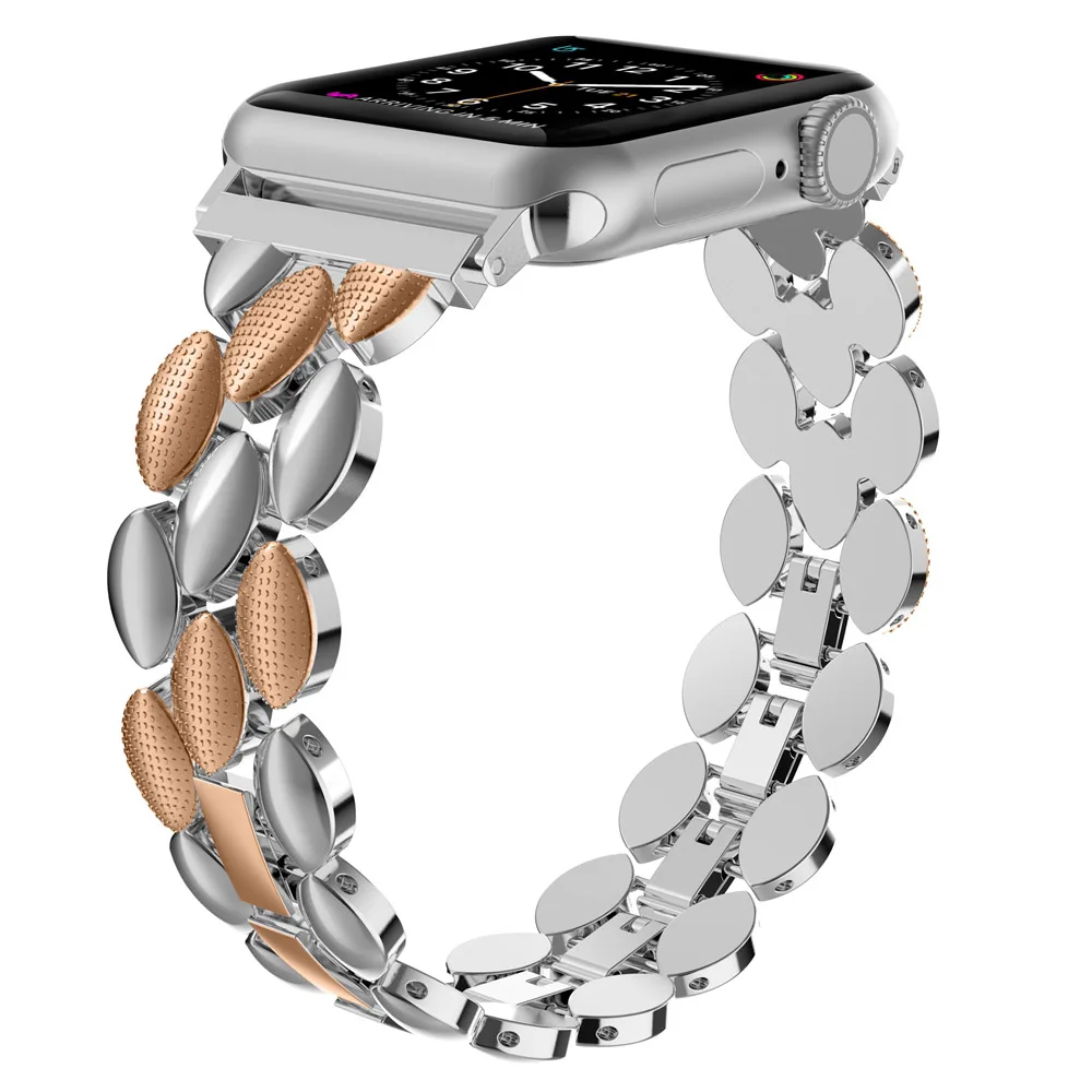 Роскошный металлический ремешок из нержавеющей стали для Apple Watch Band 38 мм 42 мм 40 мм 44 мм Модный женский мужской ремешок для iwatch series 5/4/3/2/1