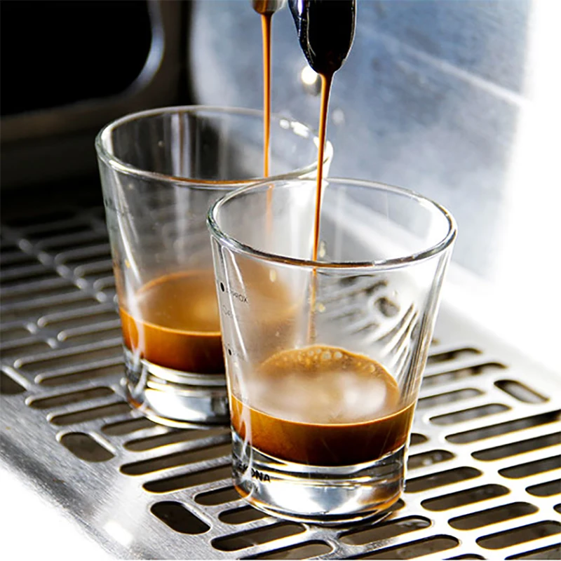 Стеклянная мерная чашка для эспрессо со счетчиком 2 унции/60 мл утепленные