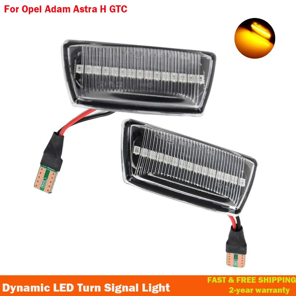 

2Pcs For OPEL Astra H Zafira B Corsa D Insignia A Meriva B Chevrolet Cruze LED Dynamic Sequential Blinker Turn Signal Light