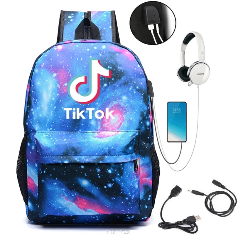 Рюкзак TIK TOK для мужчин и женщин дорожные сумки ноутбука подростков школьные