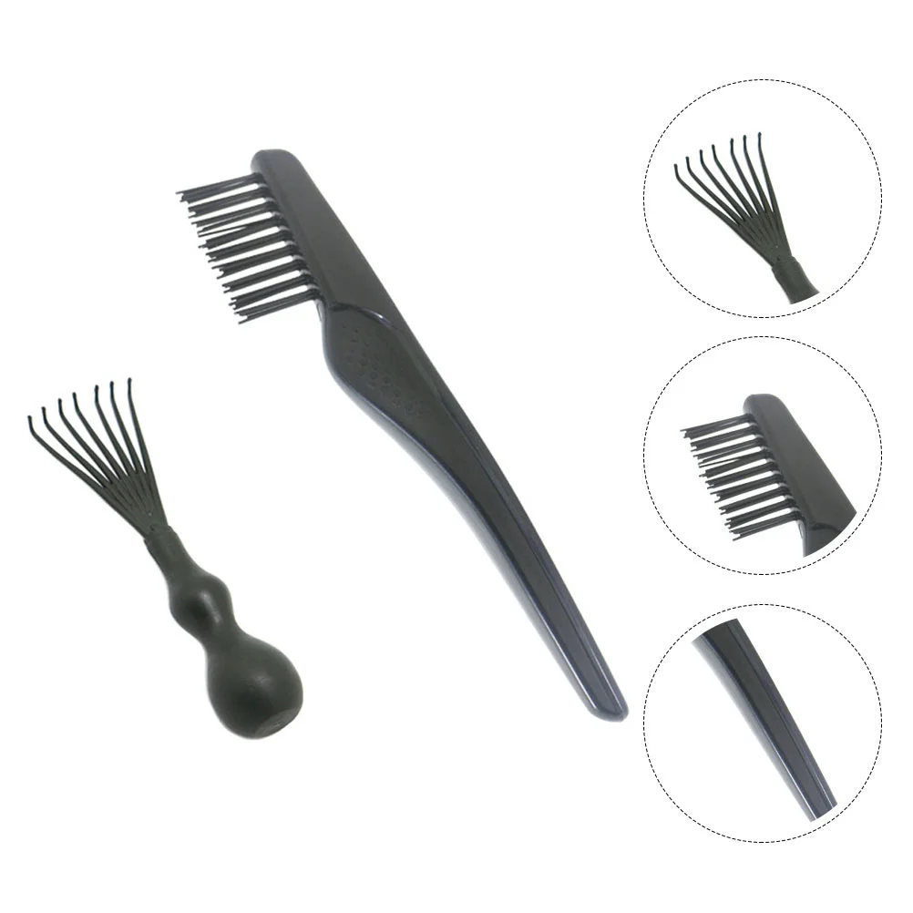 

2 набора, практичная Расческа с подушкой безопасности для укладки волос, расческа для удаления сломанных волос (черный)