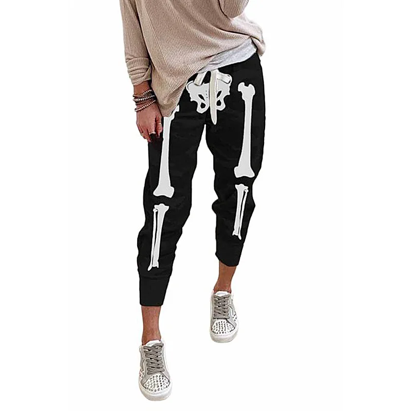 

Leggings New Summer Hot Style Loose Print High-waist Tie Casual Pants Streetwear Women