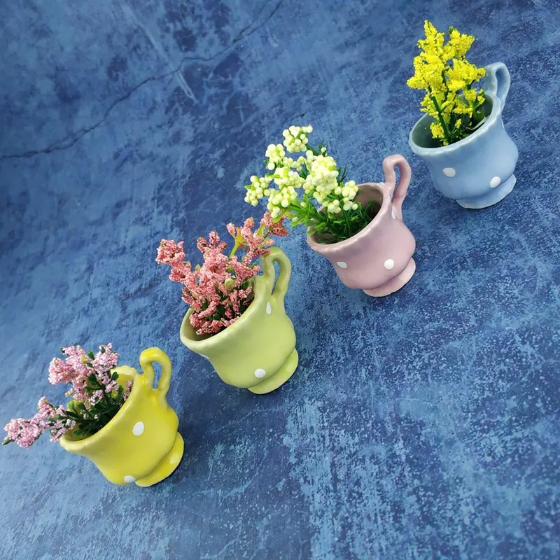 style 5 4 шт./компл. мини-керамическая ваза кухня домашний декор магниты на холодильник магнит на холодильник сильный Неодимовый магнитный стикер креативный милый - Цвет: style 5