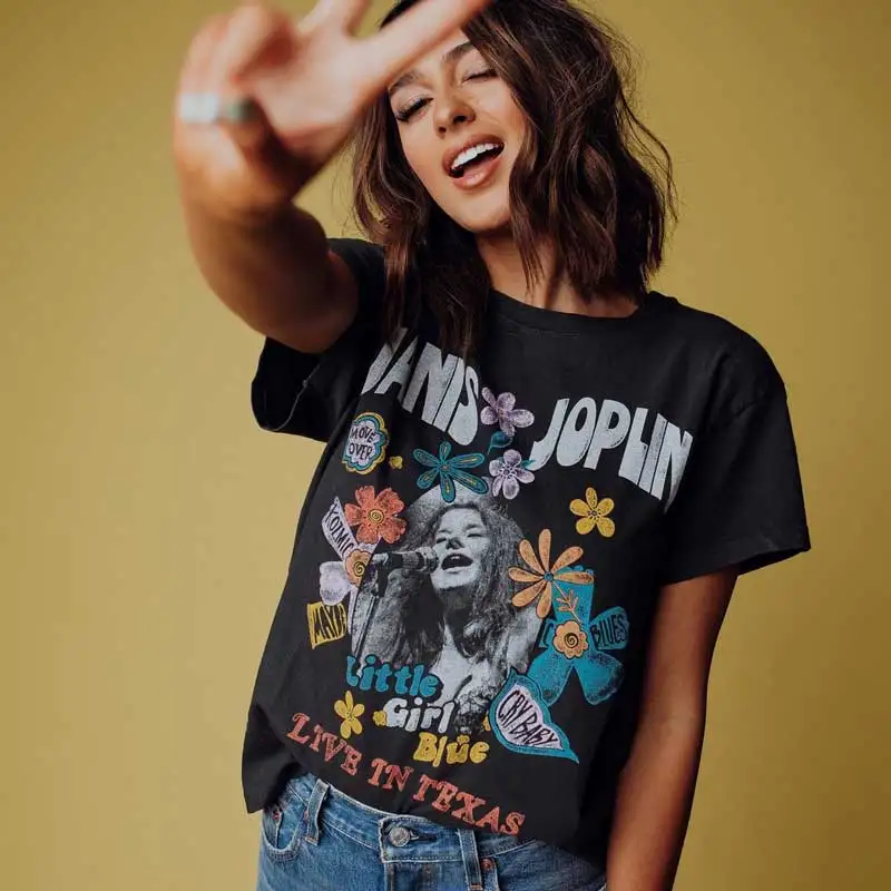 Футболка женская с графическим принтом Классическая винтажная хлопковая