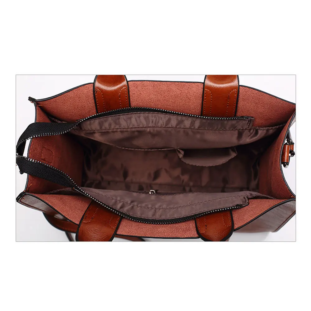 Винтажная однотонная женская сумка тоут роскошные сумки мессенджеры из