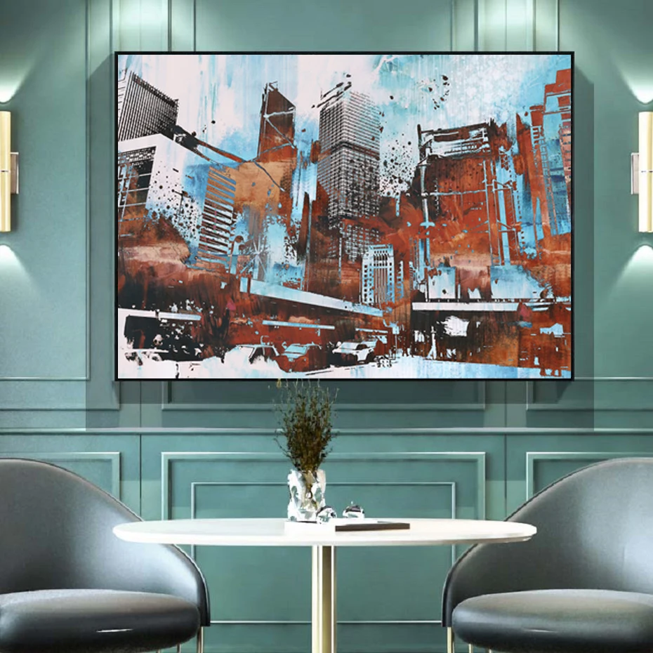

Nordic Modern Abstract Canvas Oil Painting Poster Beautiful Street View Wall Art Print Printing Bedroom Living Room Home Decorat