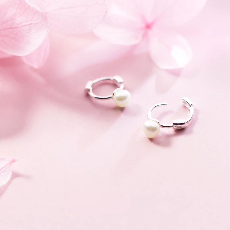 Женские серьги манжеты Trusta геометрические с серебристым жемчугом и 100% ным