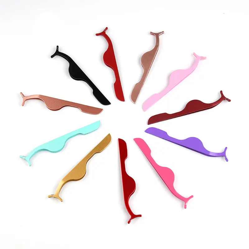 

Stainless False Eyelash Tweezers Gold Fake Eye Lash Extension Multi Color Eyelash Extension Curler Nipper Makeup Forceps Tools