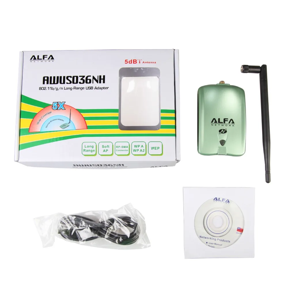 Ralink RT3070L Чипсет Беспроводной USB Wifi адаптер 150 Мбит/с Wi Fi карты с ALFA AWUS036NH одного и