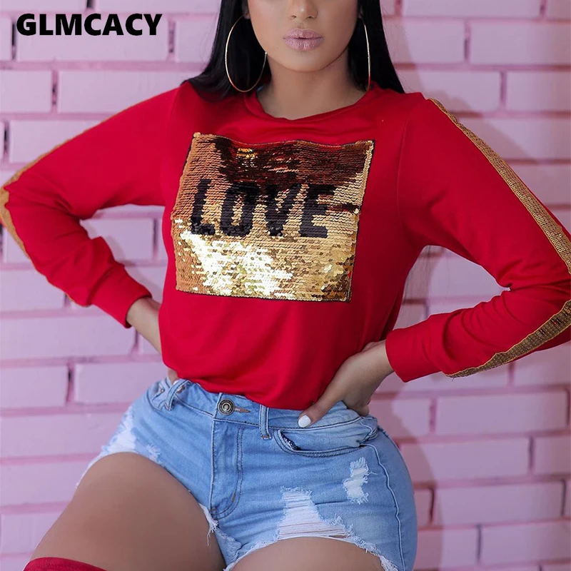 Женская уличная Милая футболка с блестками в Корейском стиле Забавные футболки