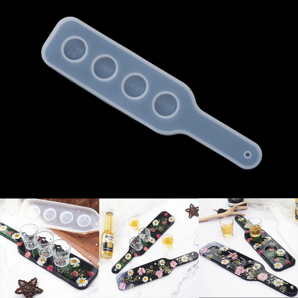 

Wine Glass Tray Epoxy Resin Mold Wine Beer Rack Crystal Mirror Silicone Mold For DIY Craft Epoxy UV Resin Handmade Tools