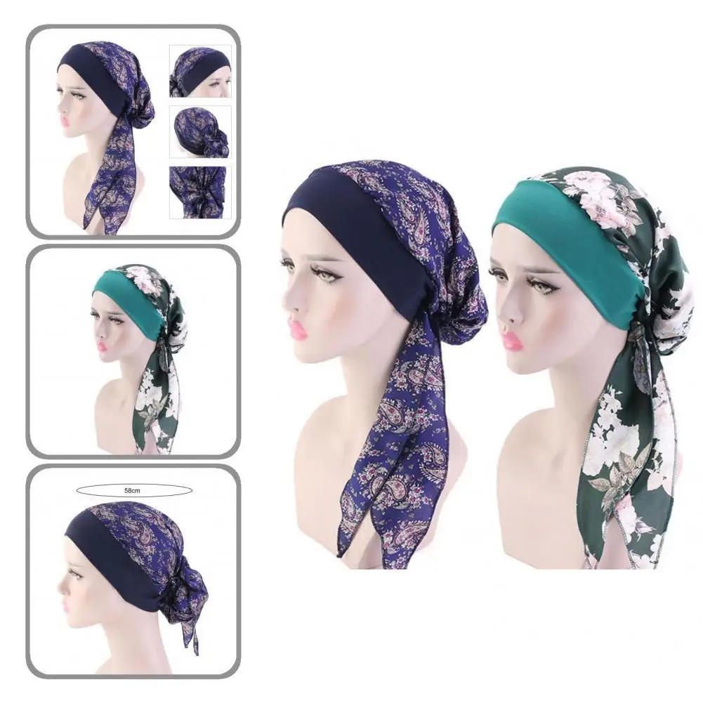 

Terrific Women Headwraps Breathable Reusable Retro Style Lady Sleep Cat Head Scarf Women Bonnet