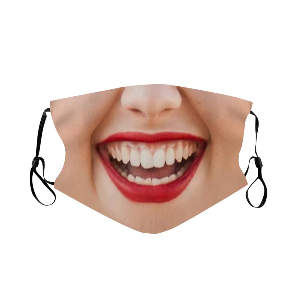 

1PC Unisex Adult Face Printed Funny Face Outdoor Breathable Cycling Mask cosplay masque masque tissu