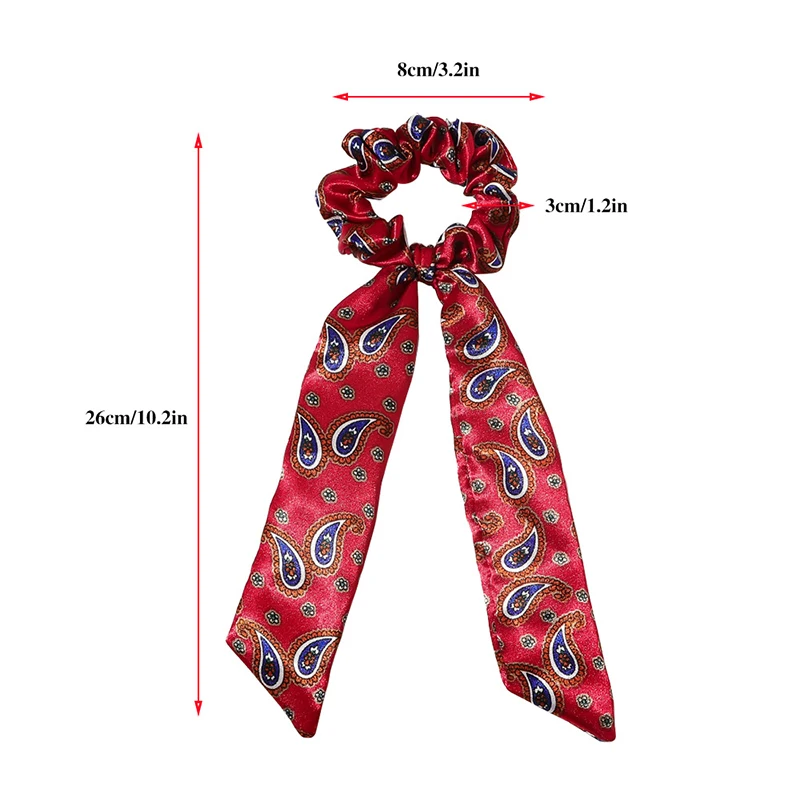 

2020 New Fashion Satin Leopard Knotted Hair Scrunchies Women Hair Tie Rope Rubber Bands Ponytail Holder Hair Accessories