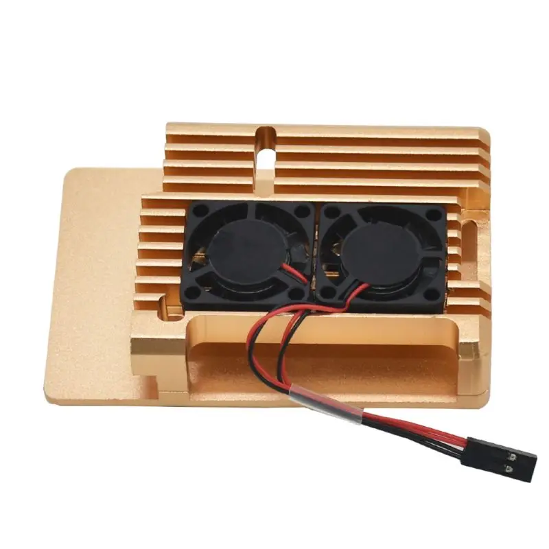 Алюминий Золотой корпус чехол металлический корпус коробка радиатора для Raspberry Pi 4 модели B
