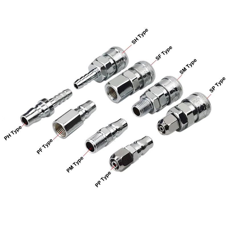 

SH PH SP PP SM PM SF Pneumatic Connector Rapidities for Hose Air Coupling Compressor Accessories Quick Release Air Fitting