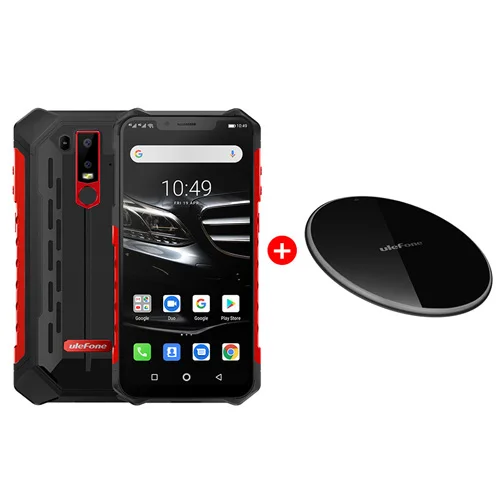 Ulefone Armor 6E IP68 водонепроницаемый мобильный телефон Helio P70 4 Гб+ 64 Гб 6," Беспроводное зарядное устройство 5000 мАч Android 9,0 смартфон NFC - Цвет: Red Add Charger